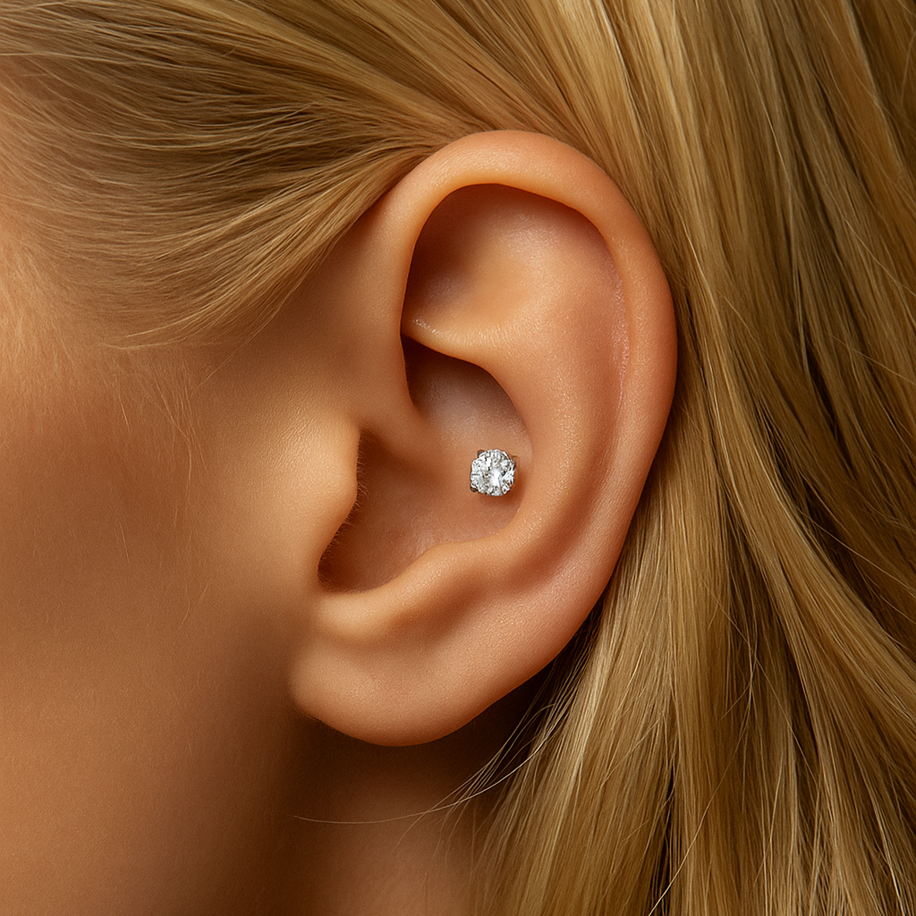 Conch piercing 2025 no jewelry