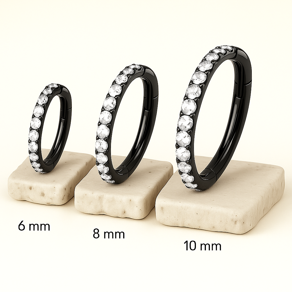 Vera - Titanium Segment Ring with Side Facing Stones