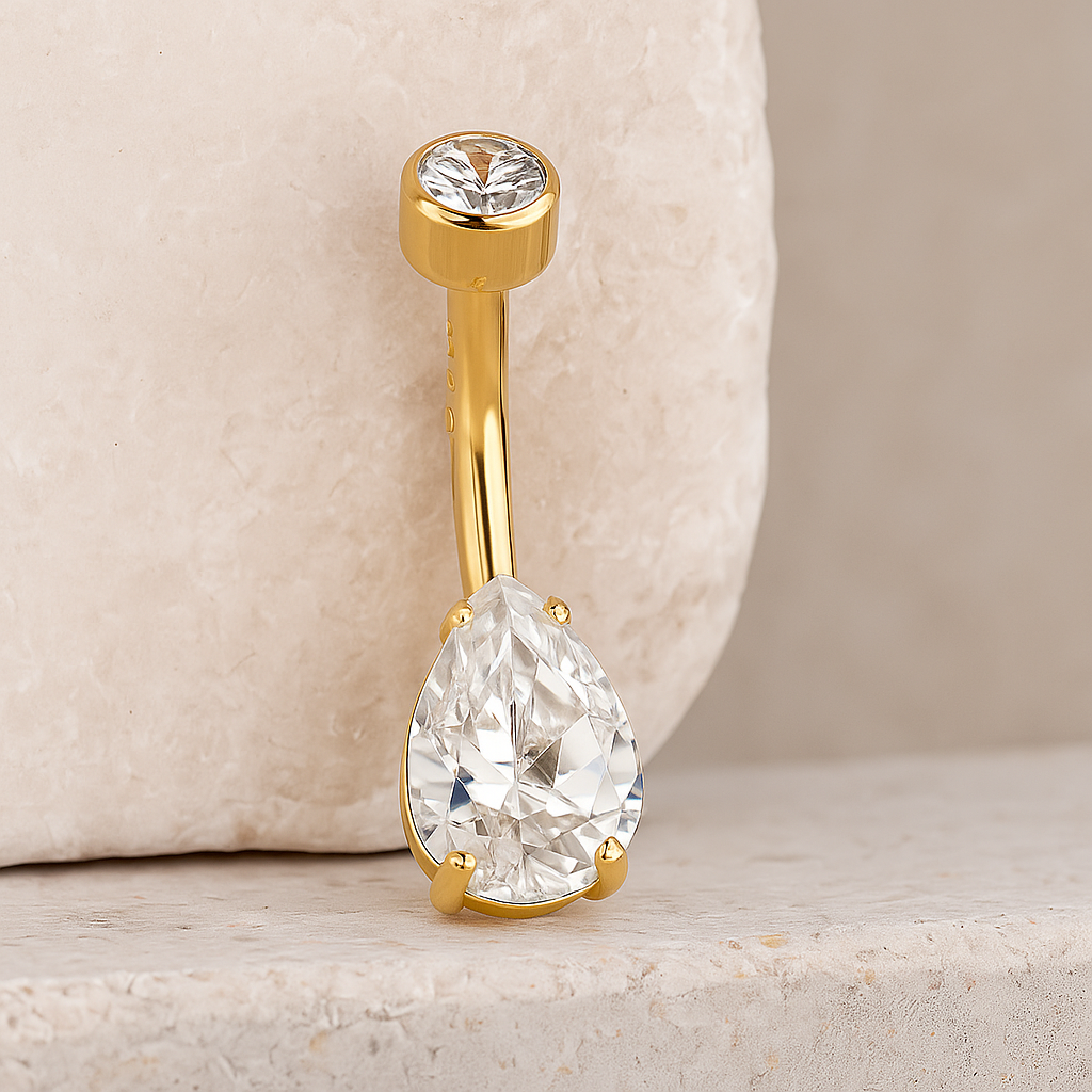 Giselle - Titanium Pear Belly Ring