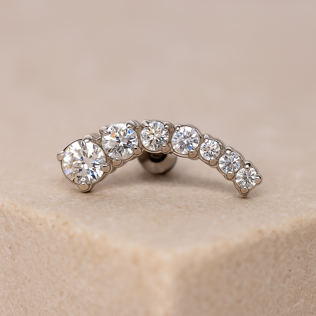 Milana - Titanium Descending Curved Stud