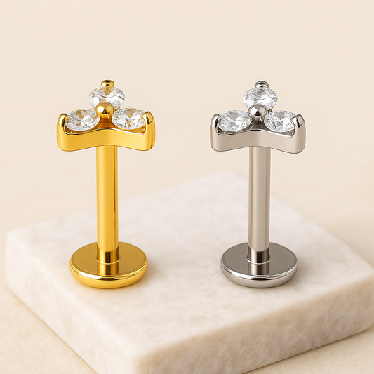 Trinity - Titanium Tristone Stud