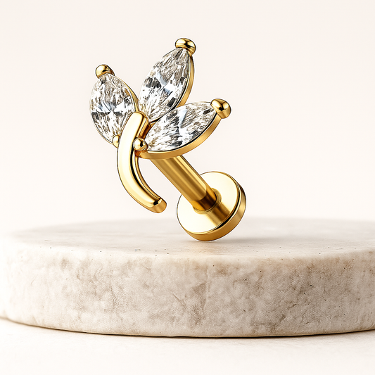 Ria - Titanium Ivy Stud