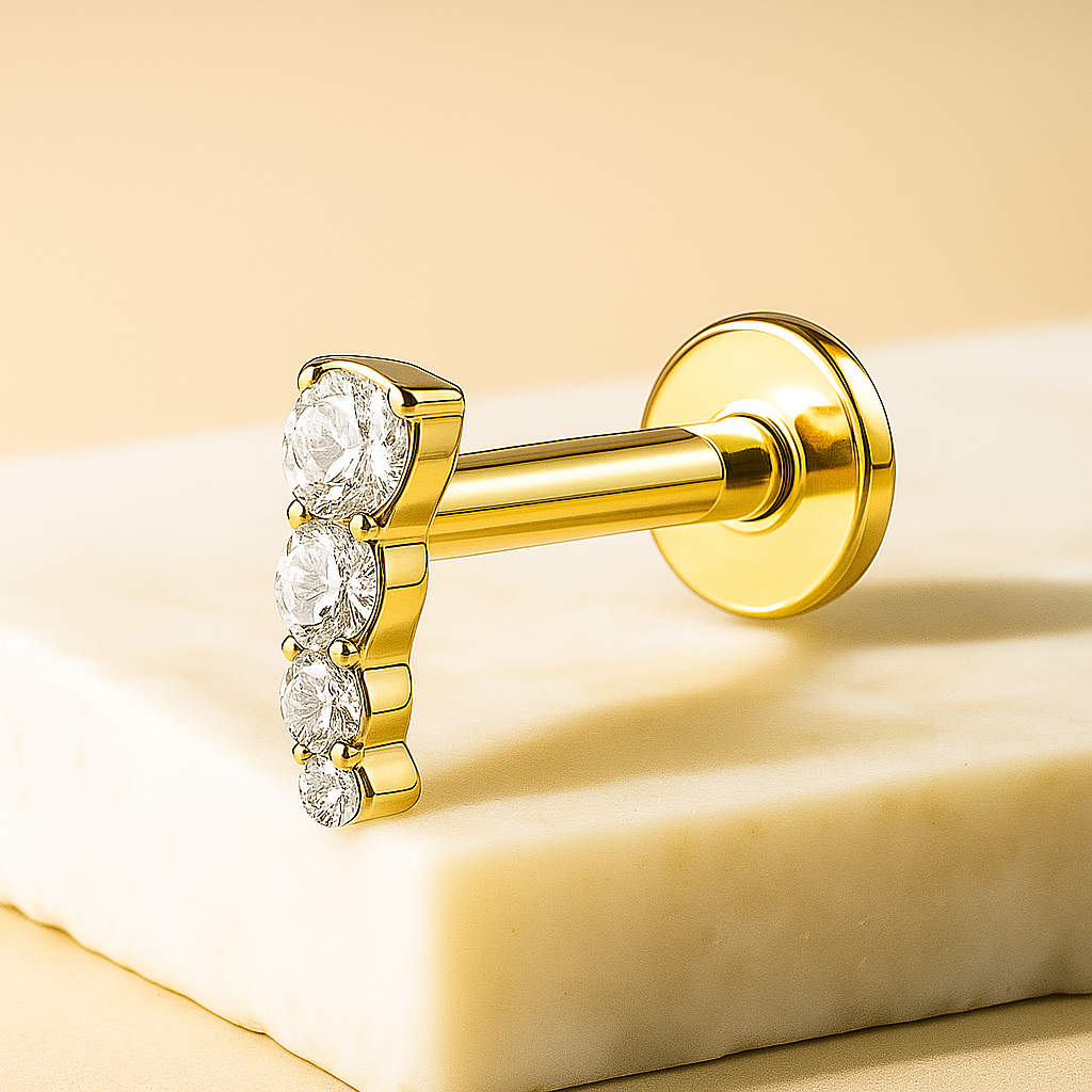 Nora - Titanium Curved Stud