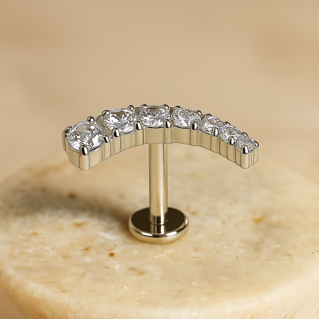 Milana - Titanium Descending Curved Stud
