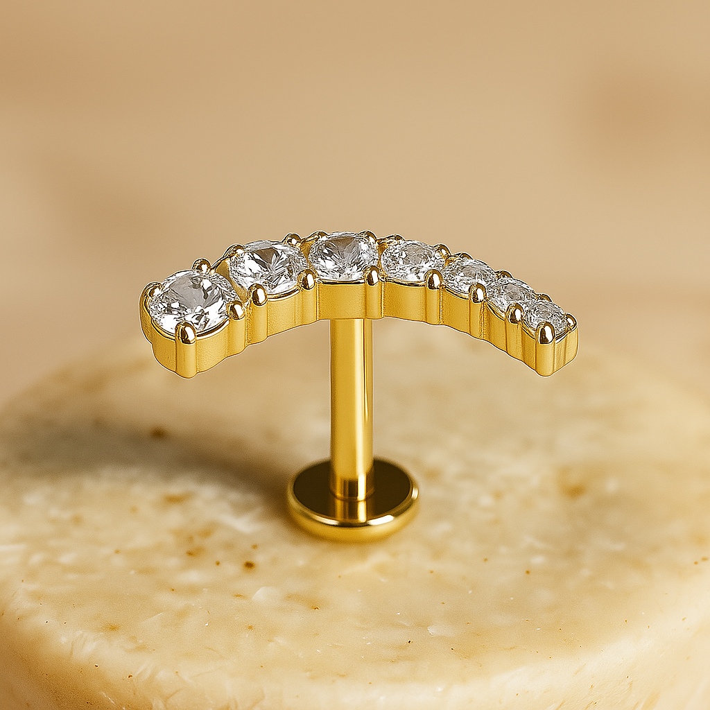 Milana - Titanium Descending Curved Stud