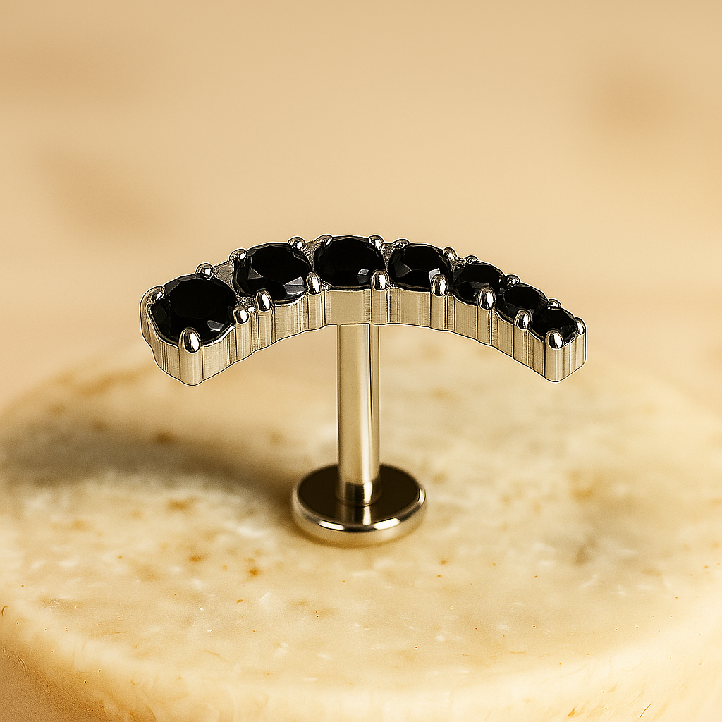 Milana - Titanium Descending Curved Stud