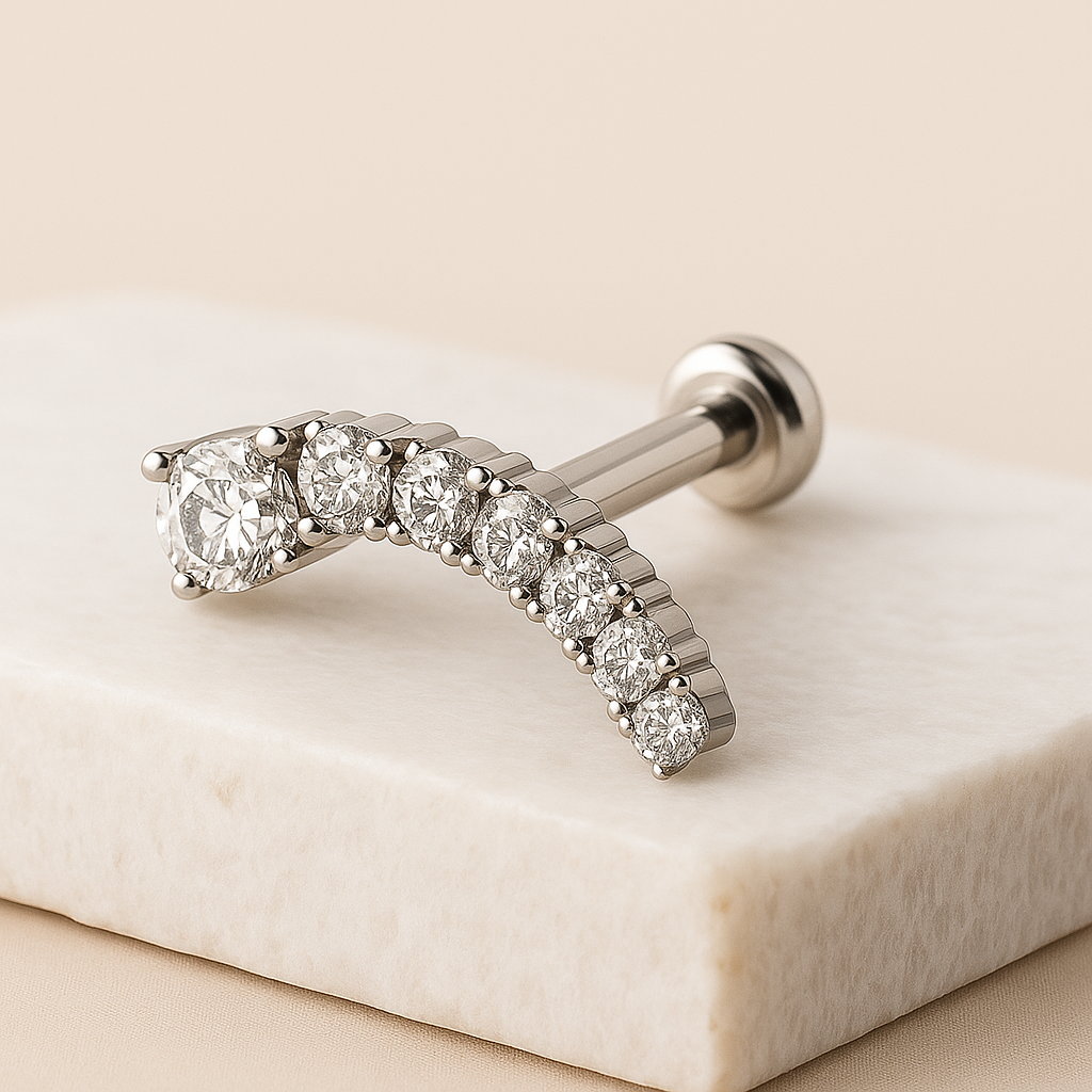 Milana - Titanium Descending Curved Stud