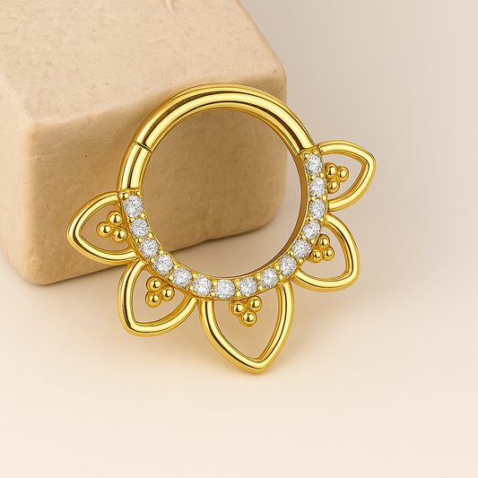 Nikita - Titanium Mandala Jewelled Daith/ Septum Ring