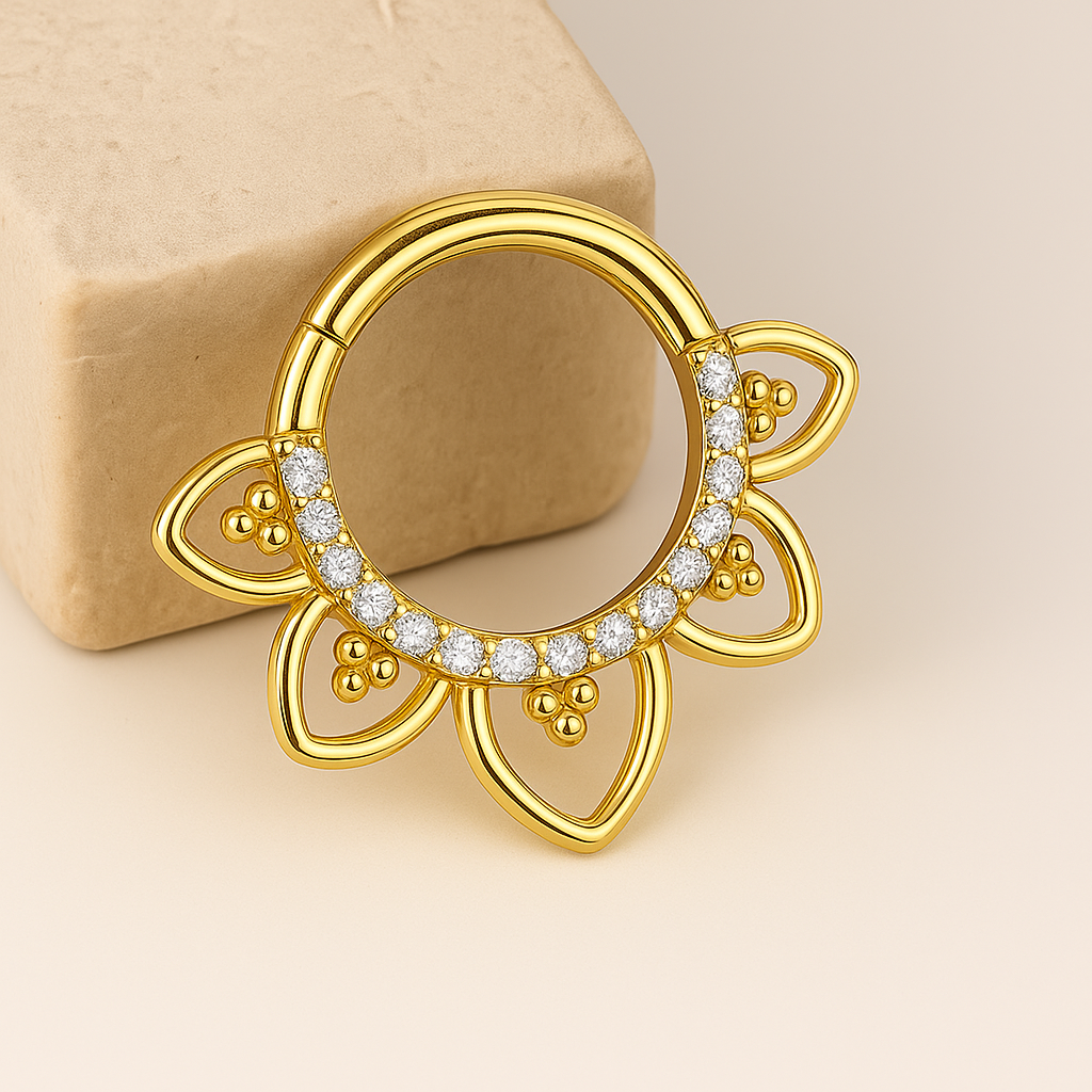 Nikita - Titanium Mandala Jewelled Daith/ Septum Ring