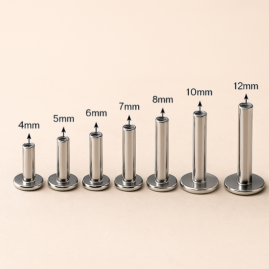 4mm, 7mm and 8mm Titanium Threaded Labret Post Only