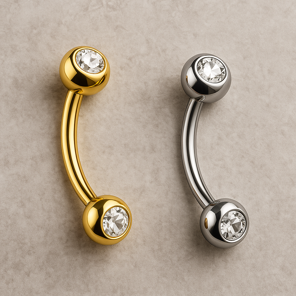 Raya Titanium Rook Curved Barbell – Cura Piercing Jewellery