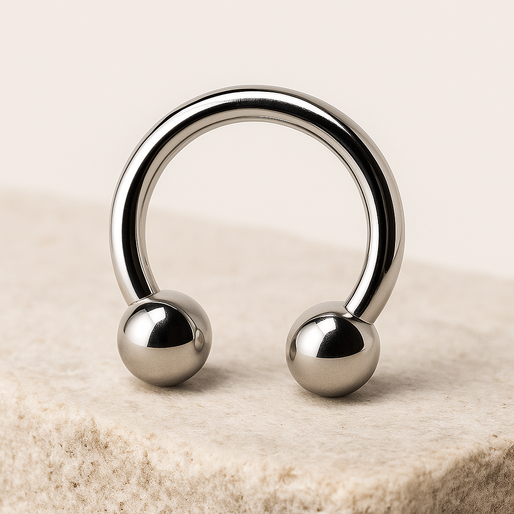 Mara - Titanium Ball Horseshoe Septum/ Nipple Ring