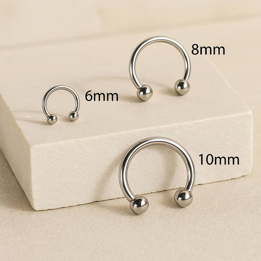Mara - Titanium Ball Horseshoe Septum/ Nipple Ring