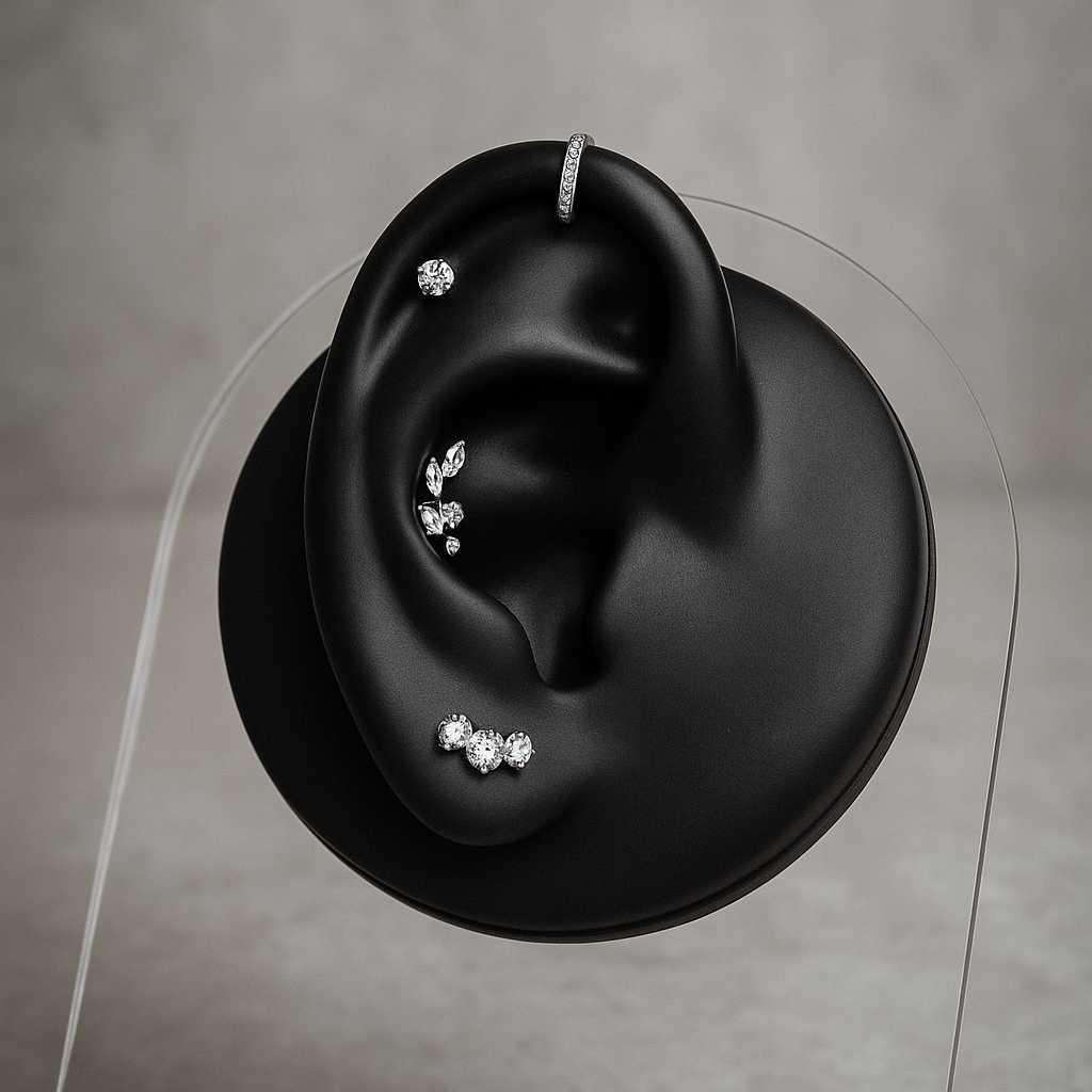 Sahar - Titanium Tristone Blaze Stud