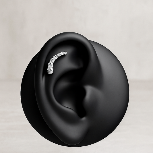 Milana - Titanium Descending Curved Stud