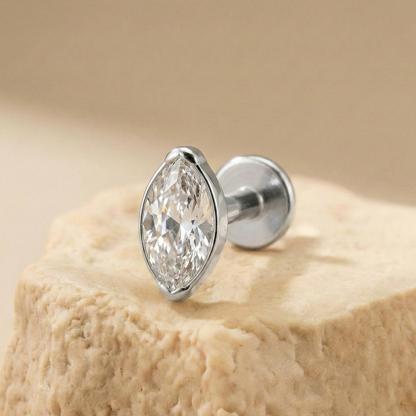 Anna - Titanium Marquise Stud