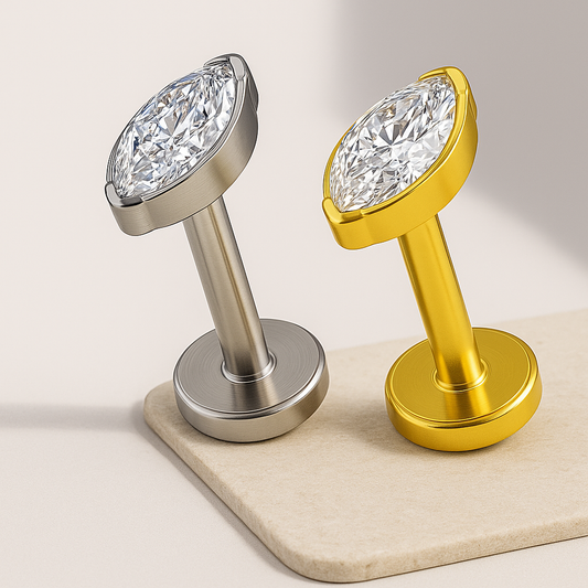 Anna - Titanium Marquise Stud