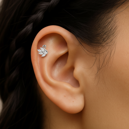 Arina - Swan Labret Stud