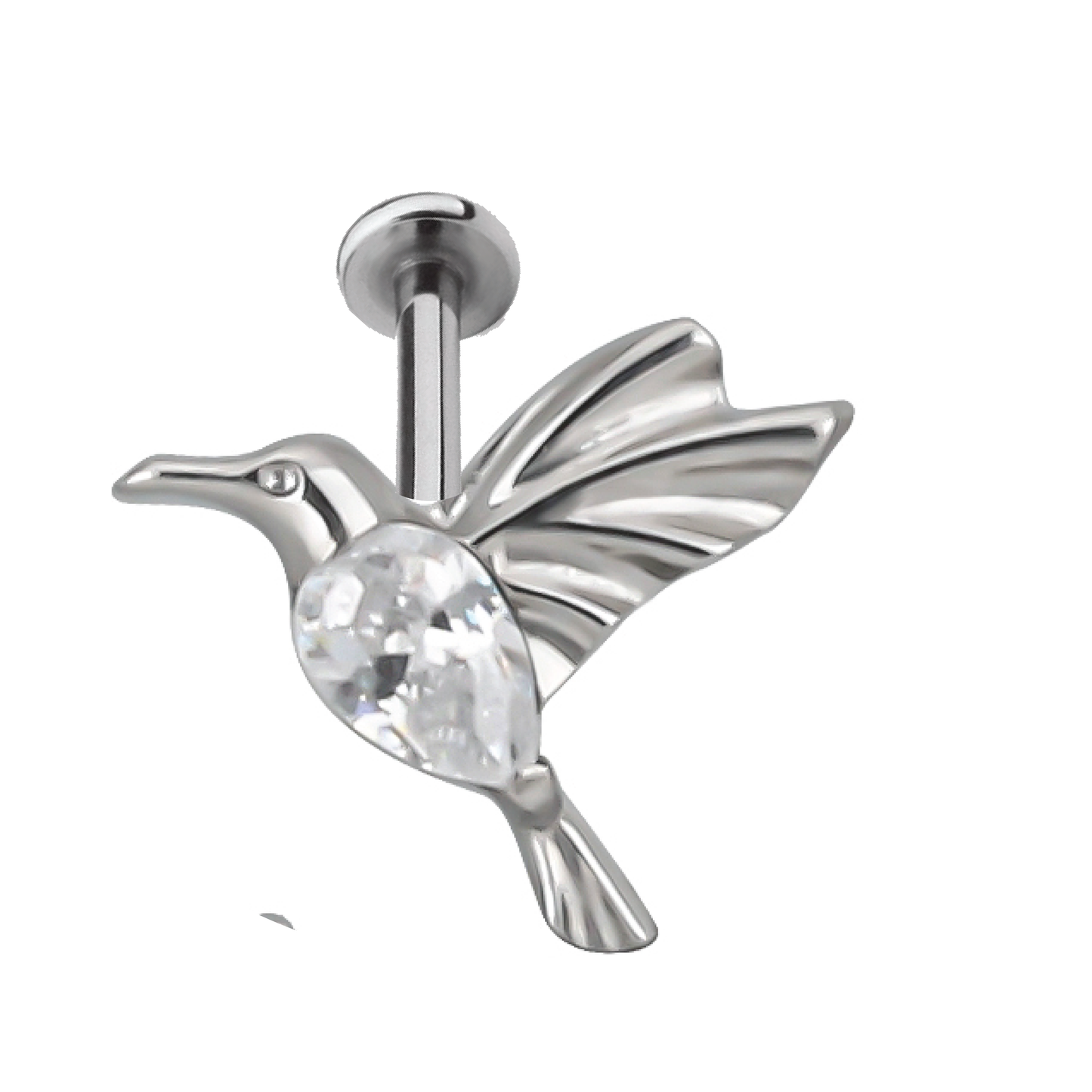 Ayla - Titanium Hummingbird Crystal Stud