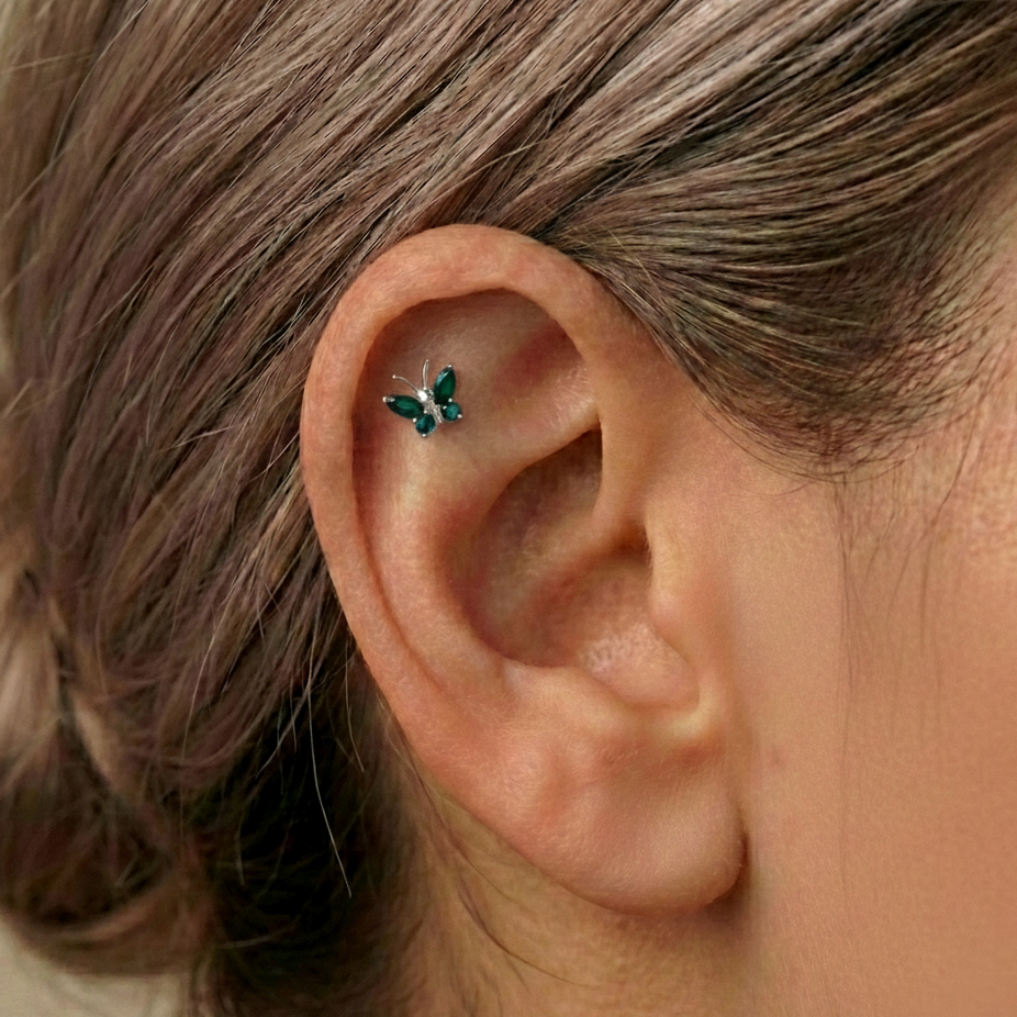 Bella - Titanium Butterfly Stud