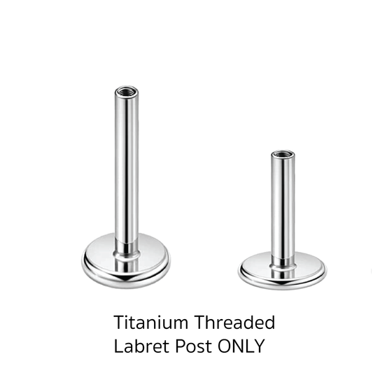8mm and 4mm Titanium Threaded Labret Flat Back Post Only