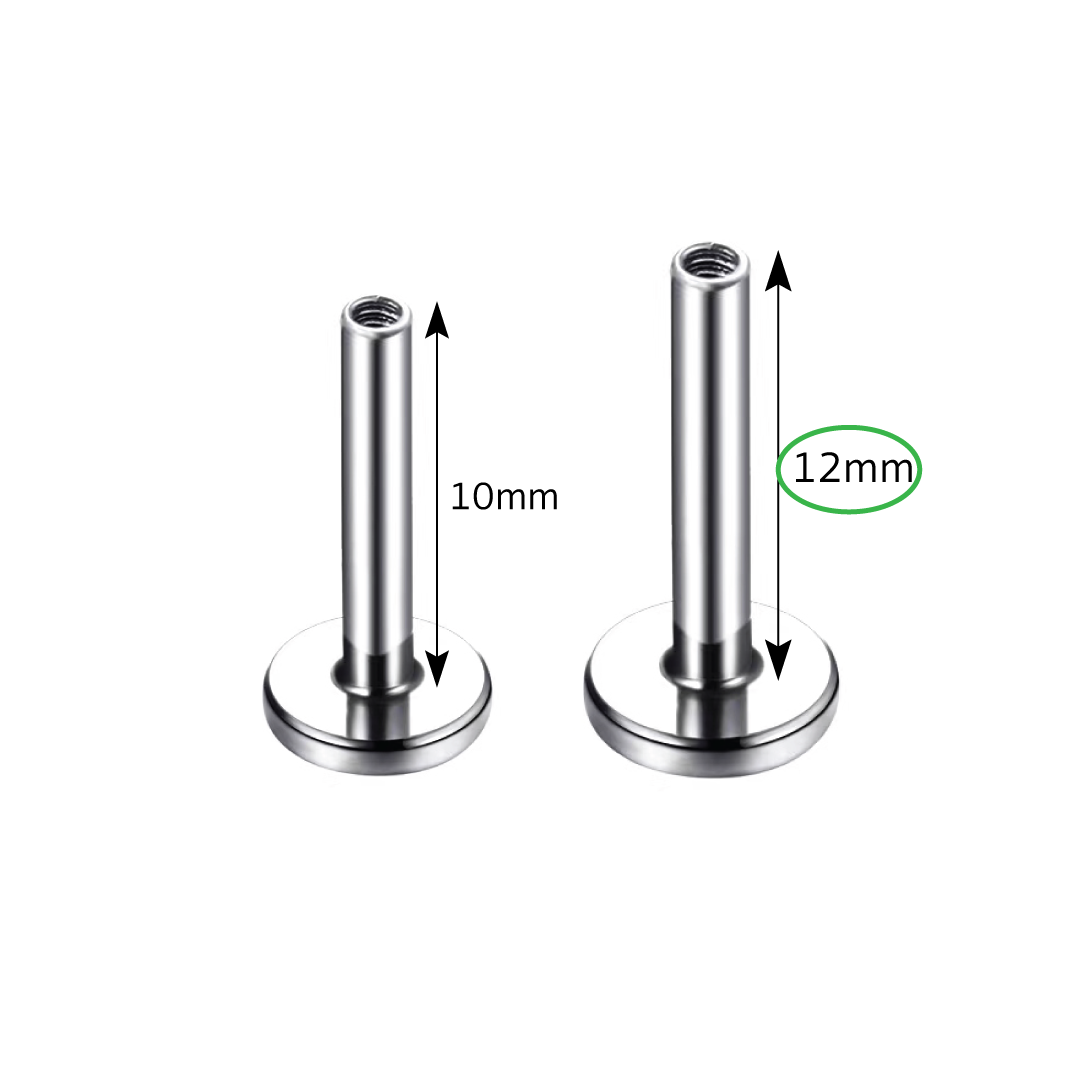 4mm, 7mm and 8mm Titanium Threaded Labret Post Only