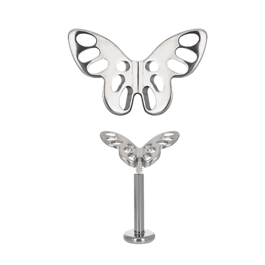 Gia - Hollow Butterfly Stud