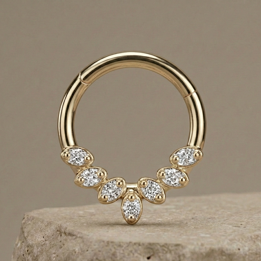 Liana - Titanium Wreath Daith Ring – hypoallergenic piercing jewellery by Cura