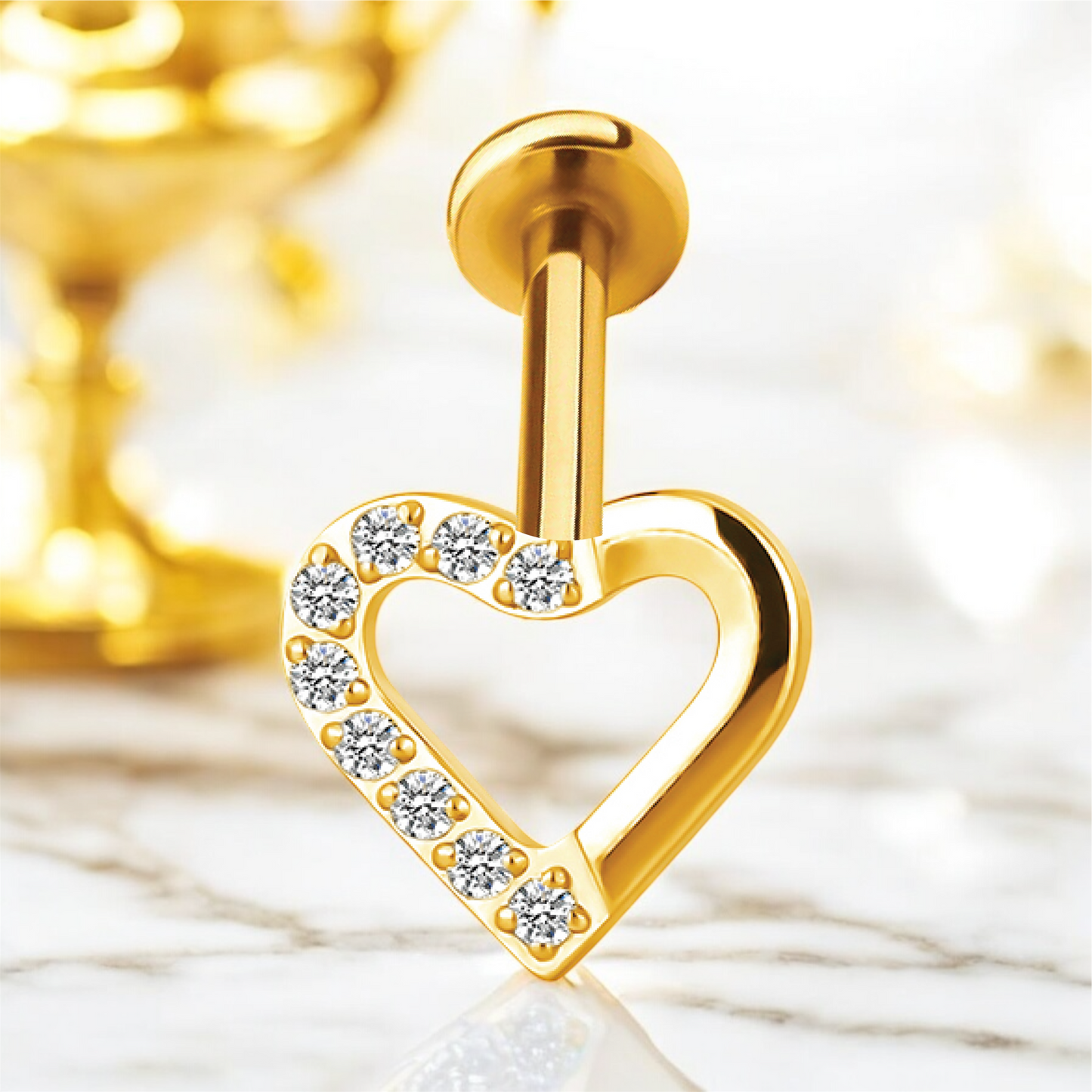 Lina - Crystal Heart Stud