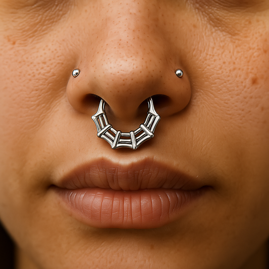 Lyra - Titanium Spiderweb Daith Ring