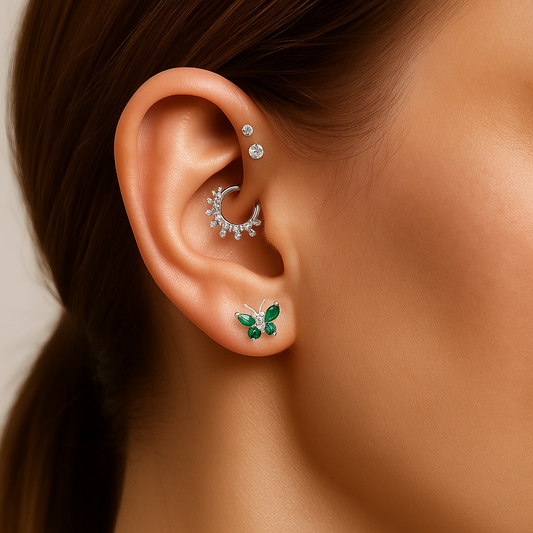 Bella - Titanium Butterfly Stud