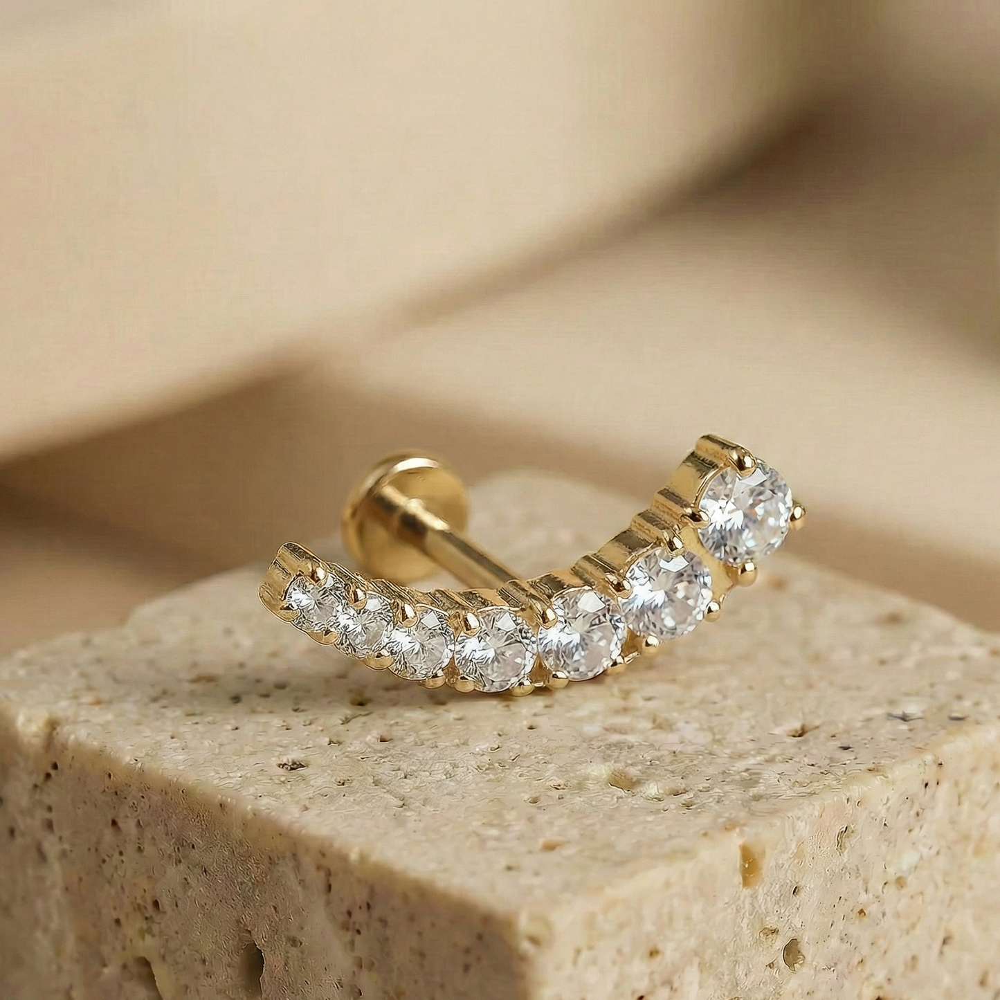 Milana - Titanium Descending Curved Stud