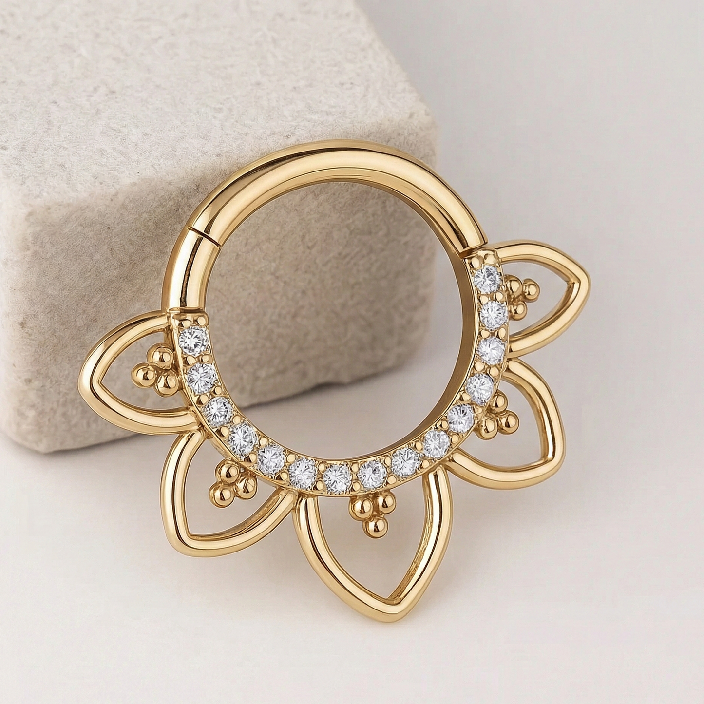 Nikita - Titanium Mandala Jewelled Daith/ Septum Ring