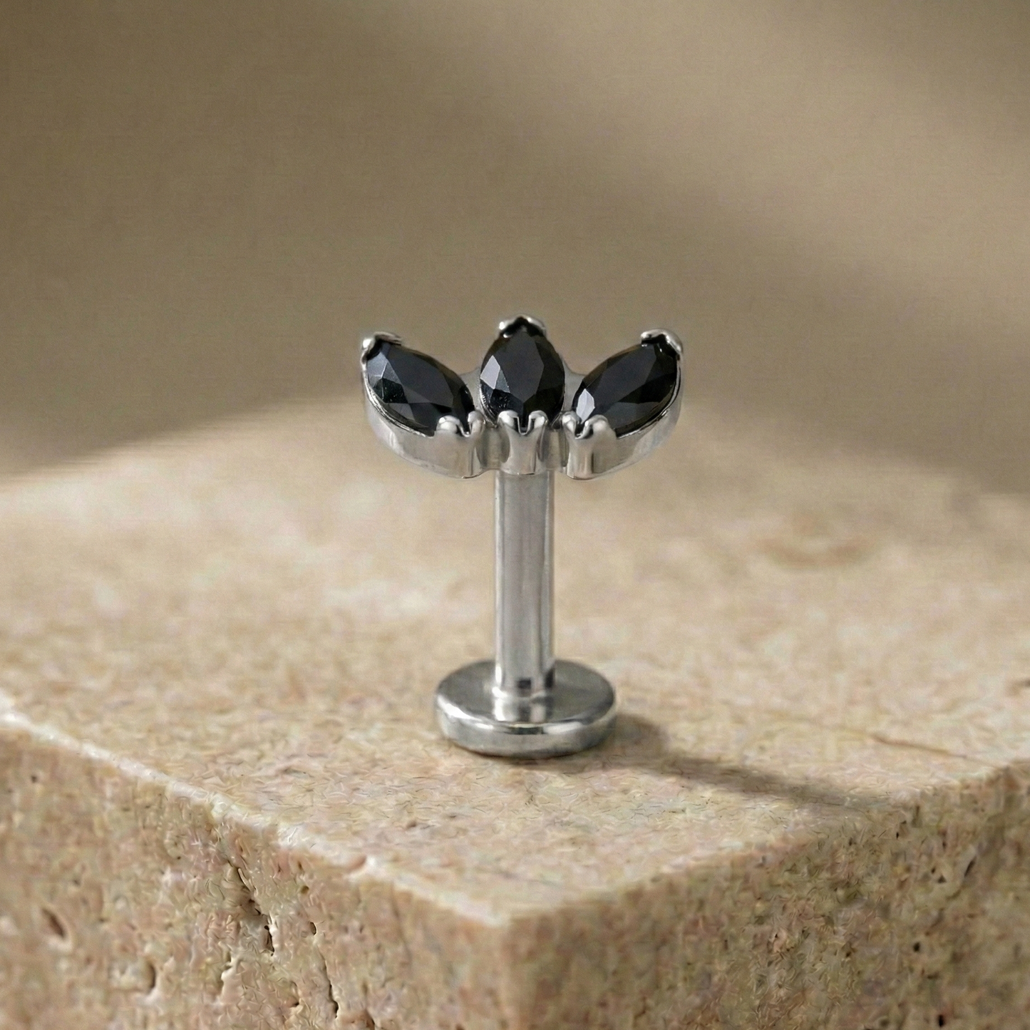 Olivia - Titanium Tristone Marquise Stud