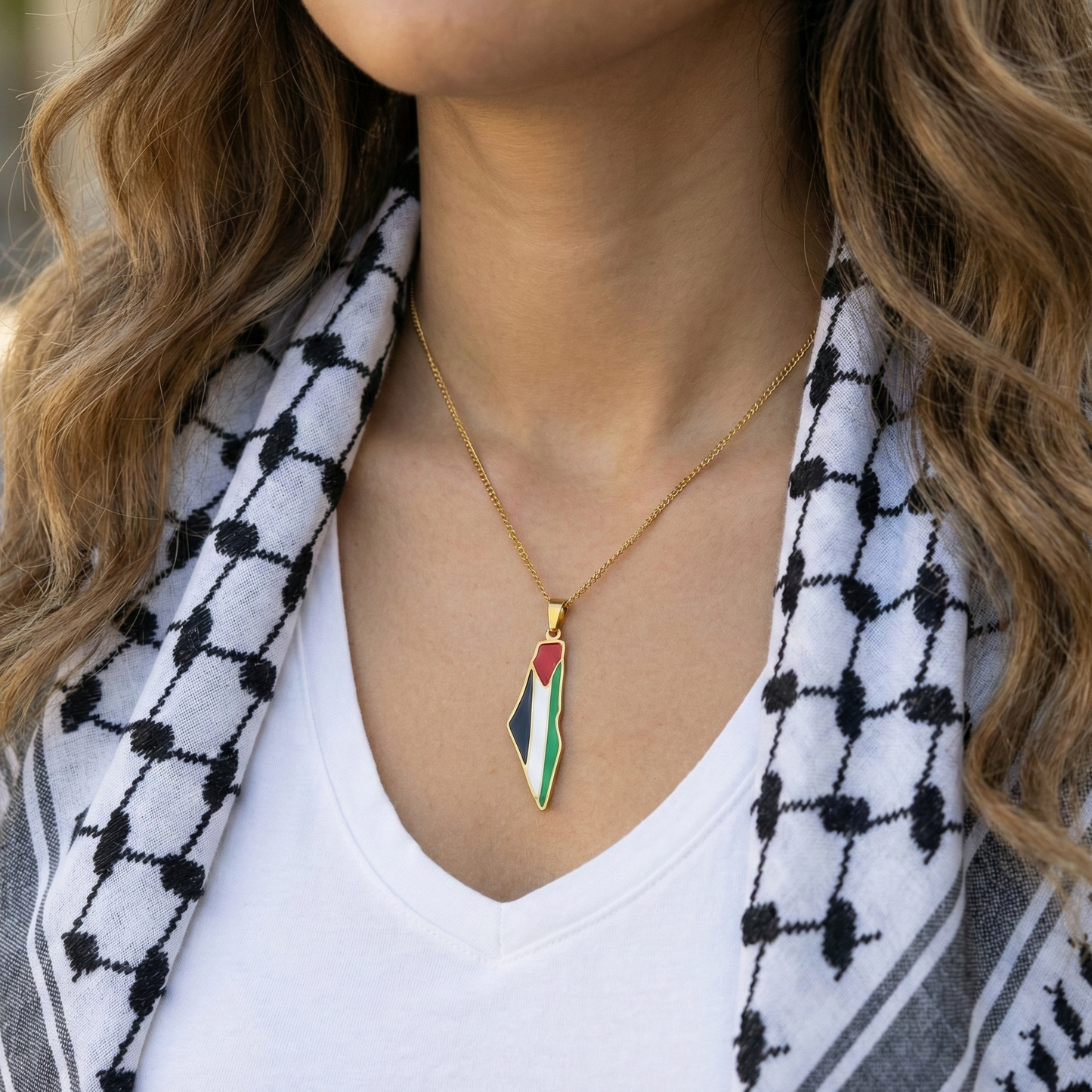 Palestine Necklace with Flag