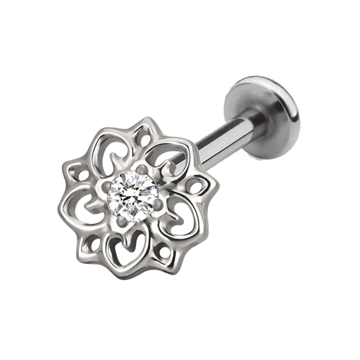 Salma - Titanium Filigree Blossom Stud
