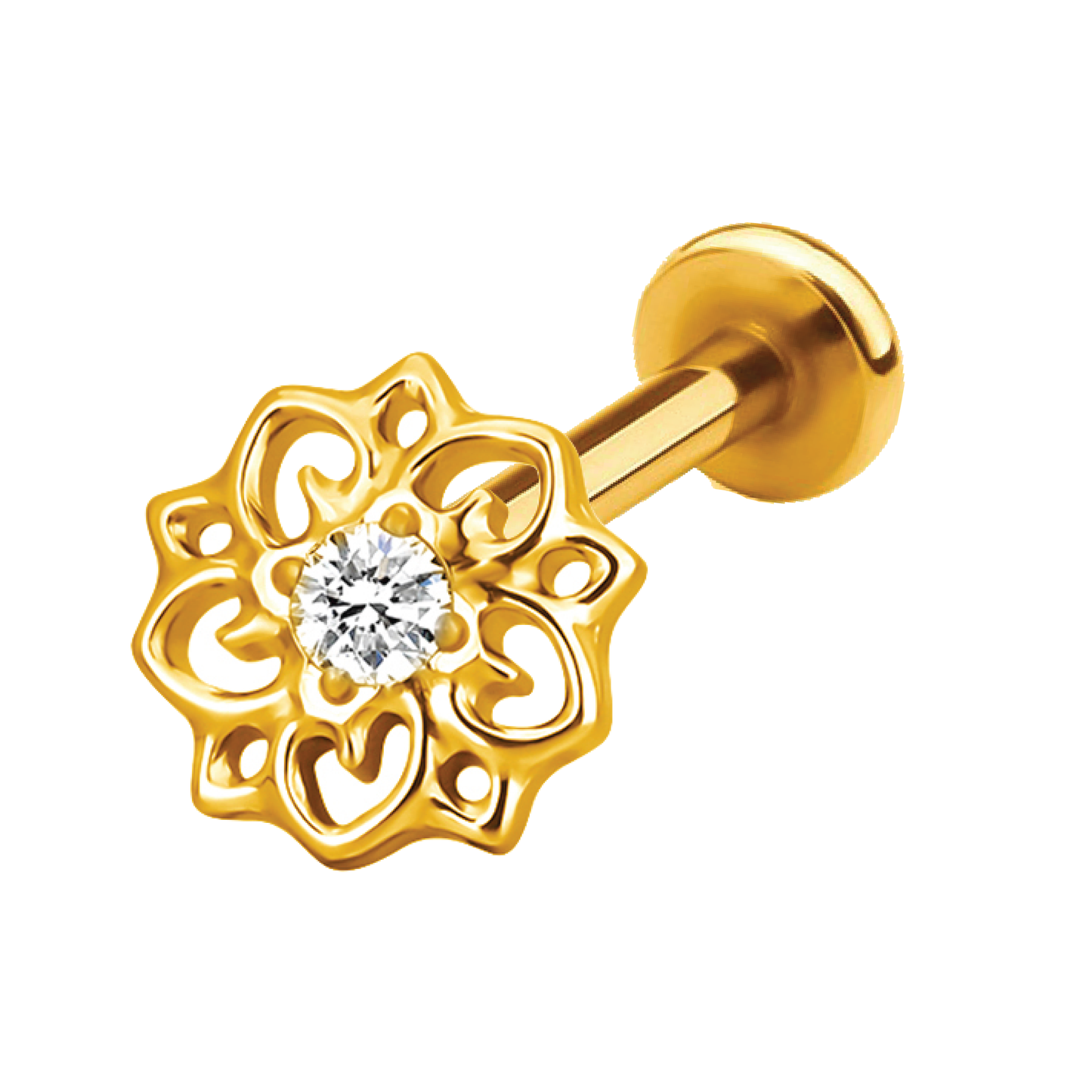 Salma - Titanium Filigree Blossom Stud