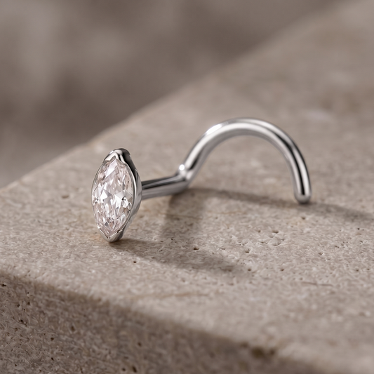 Selene- Titanium Marquise Nose Screw