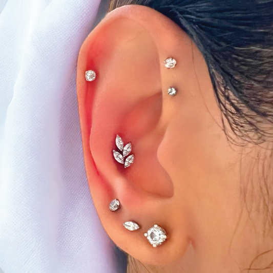 Sierra - Titanium Leafy Stud