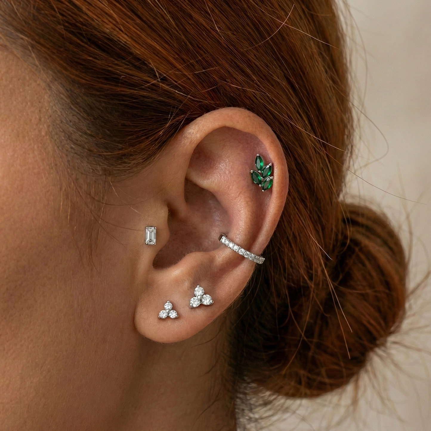 Sierra - Titanium Leafy Stud