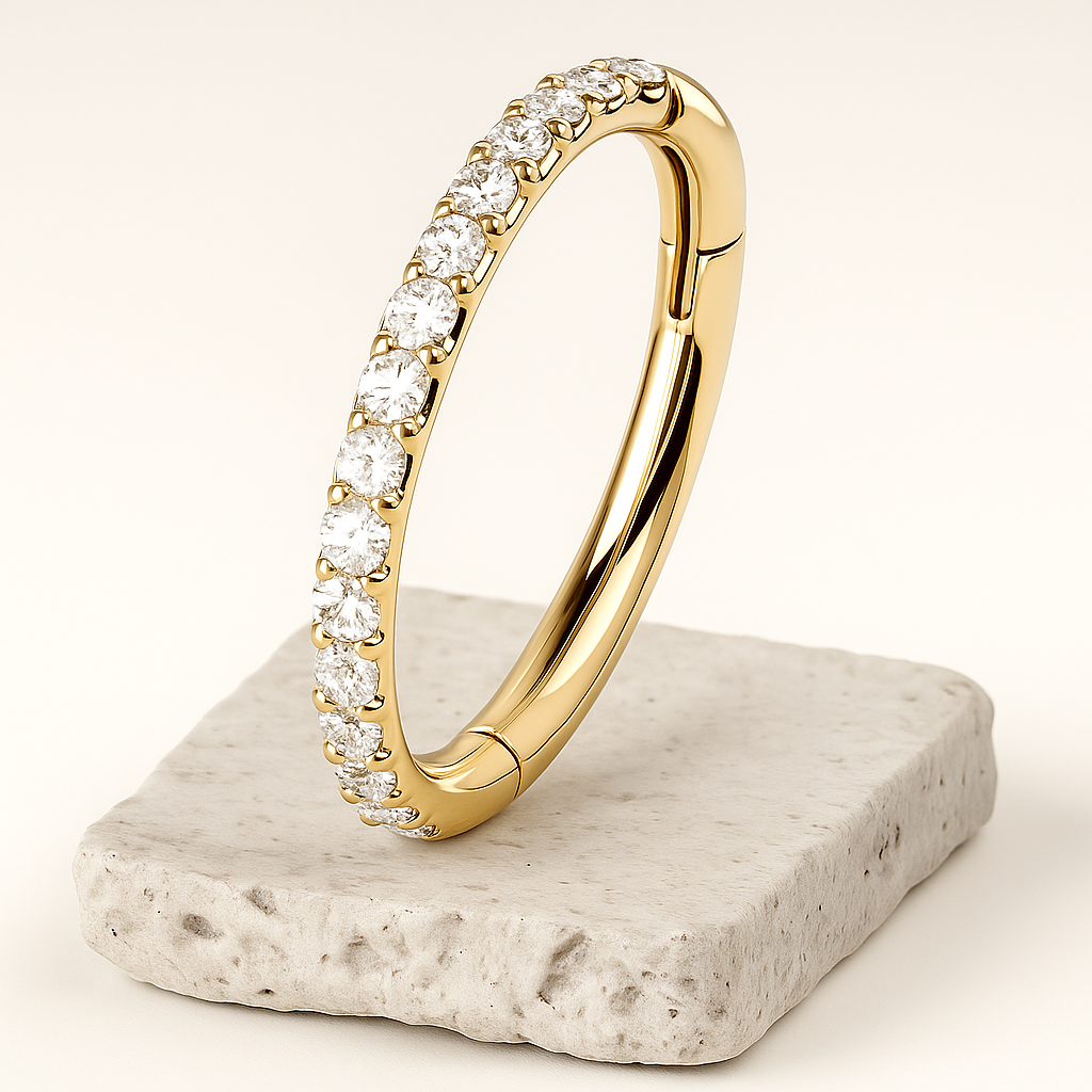 Vera - Titanium Segment Ring with Side Facing Stones