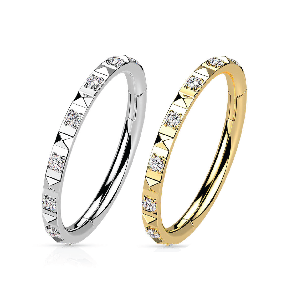 Zara - Titanium Baguette Jewelled Segment Ring