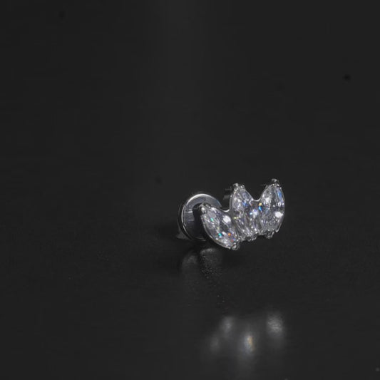 Olivia - Titanium Tristone Marquise Stud