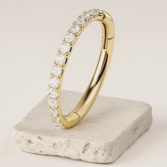 Vera - Titanium Segment Ring with Side Facing Stones