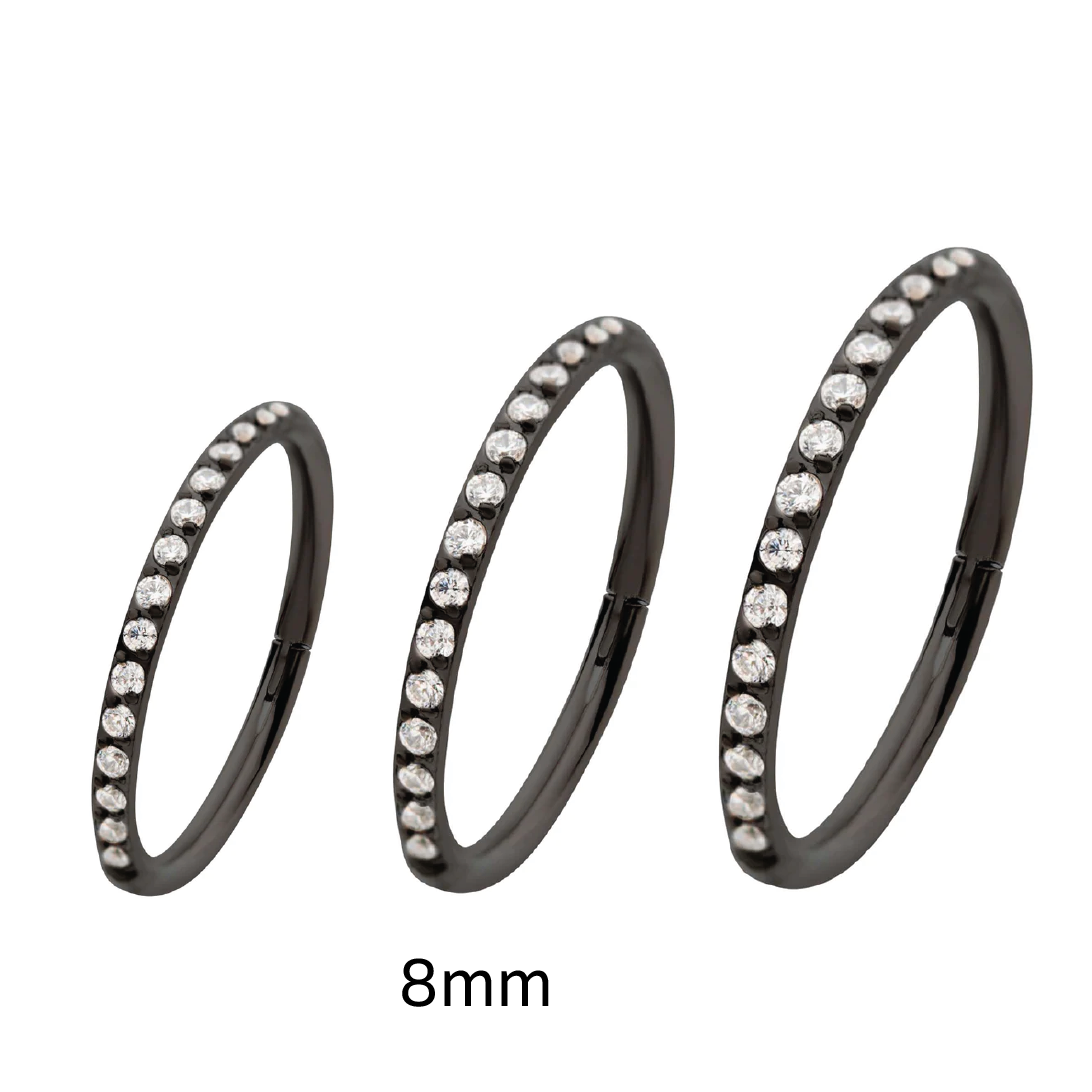 Vera - Titanium Segment Ring with Side Facing Stones