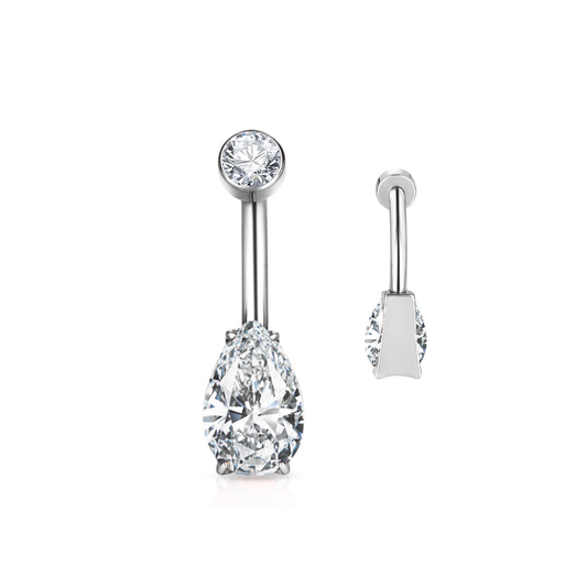 Giselle - Titanium Pear Belly Ring