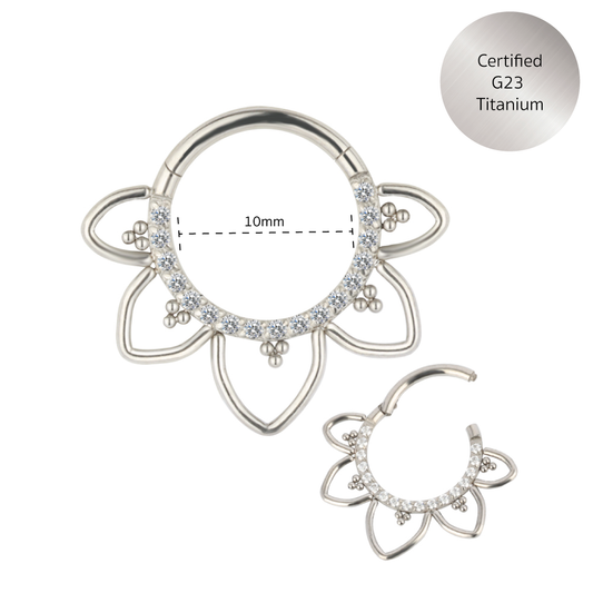 Nikita - Titanium Mandala Jewelled Daith/ Septum Ring