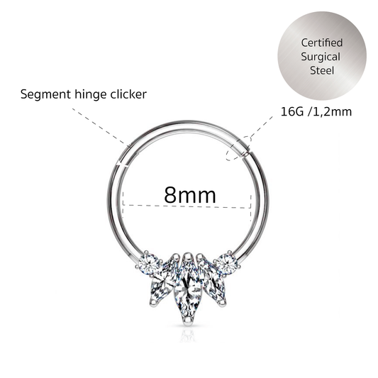 Rania - Surgical Steel Daith Segment Ring