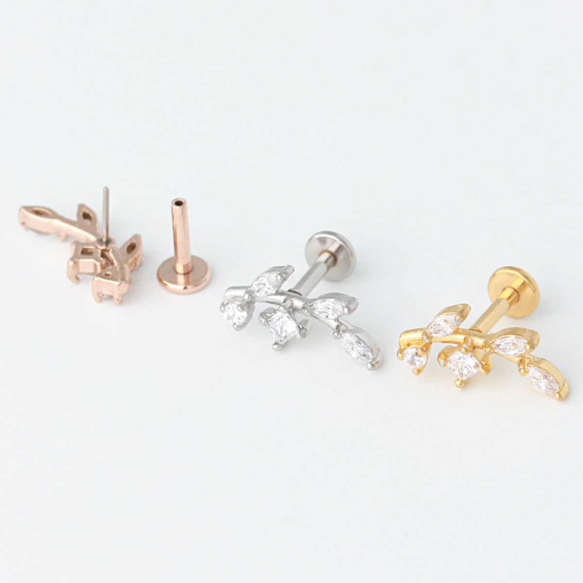 Flat back earrings surgical steel 2025