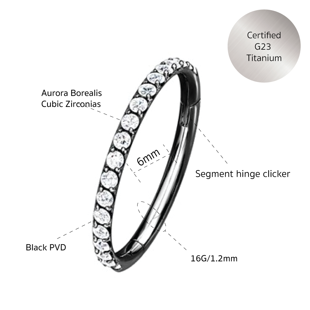 Vera - Titanium Segment Ring with Side Facing Stones